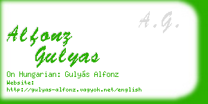 alfonz gulyas business card