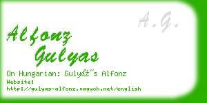 alfonz gulyas business card